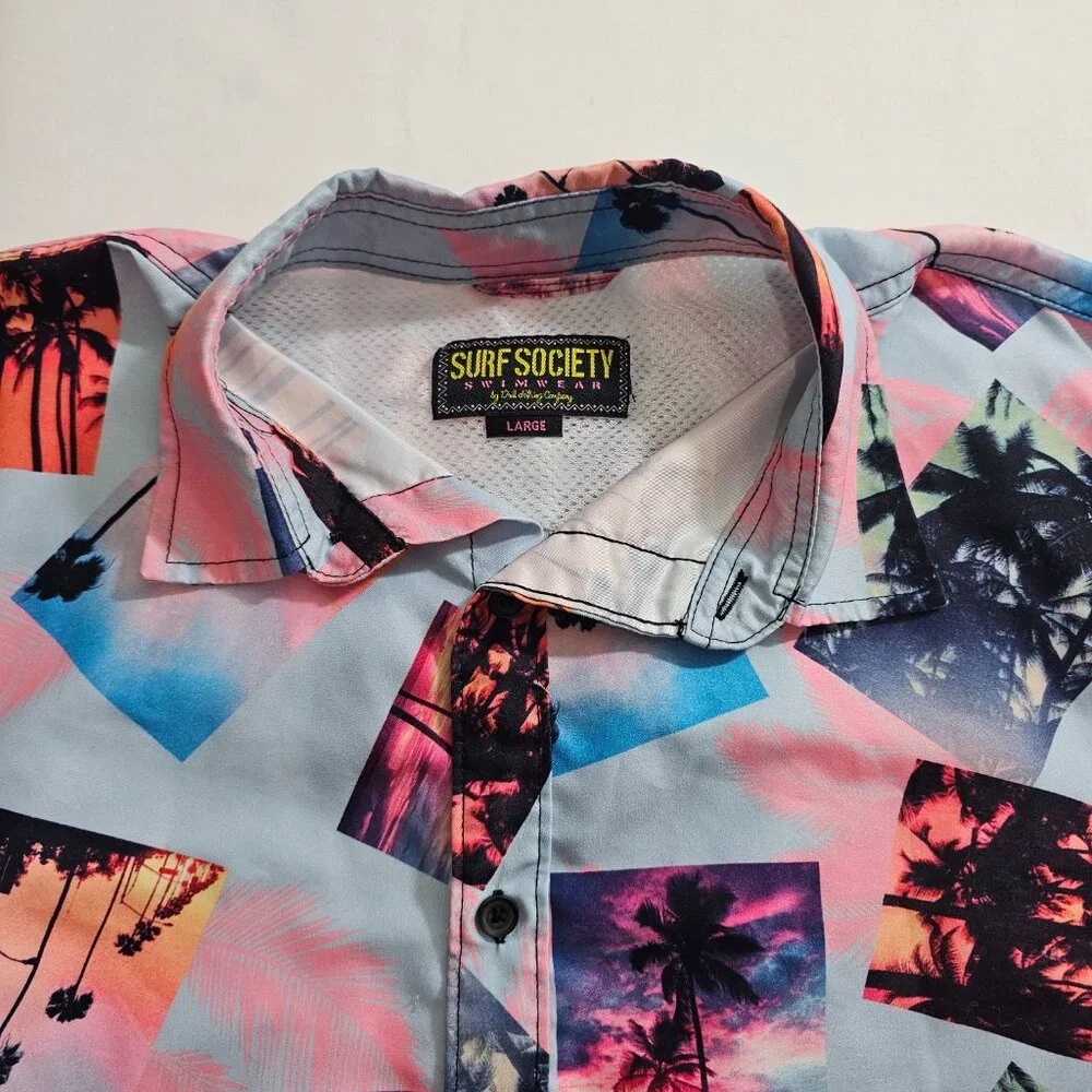 Surf Society by Drill Men's Short Sleeve Button-Up Beachwear‎ Spring Break